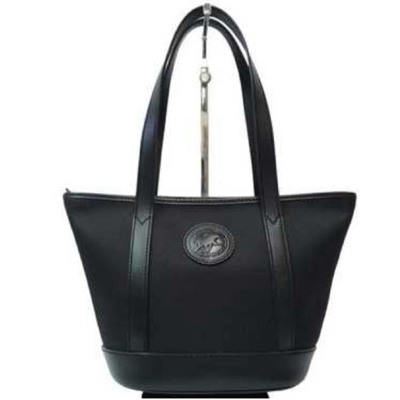 Hunting World Handbags - HUNTING WORLD Safari Shoulder Bag Black Canvas Leather Tote & Shopper